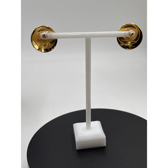 Laurel Burch Vintage Red Green Enamel Anthurium Flower Stud Holiday Earrings - Picture 4 of 8